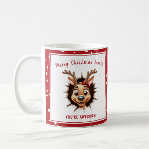 Funny Reindeer Girl Name Weihnachten Kaffeetasse