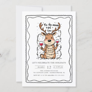 Funny Reindeer Holiday Party Einladung