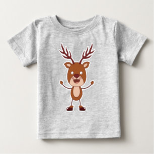 Funny Reindeer individuelle Name Baby T-shirt