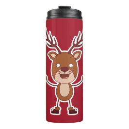 Funny Reindeer individuelle Name & color tumbler Thermosbecher