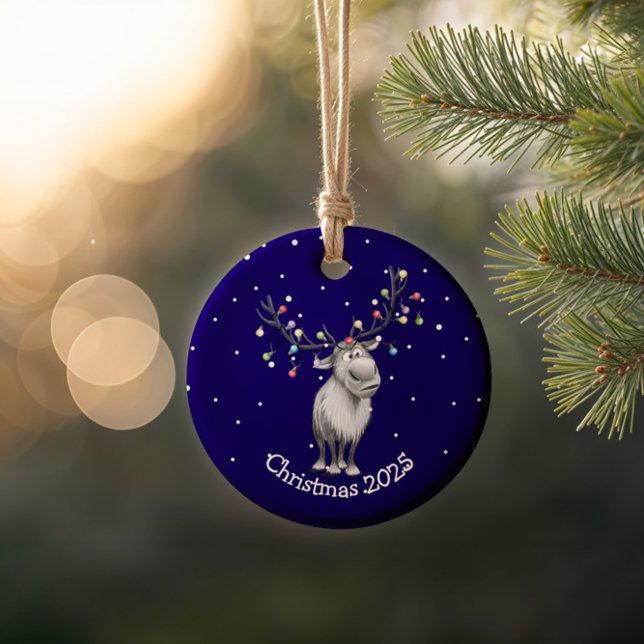 Funny Reindeer Keramik Ornament (Von Creator hochgeladen)