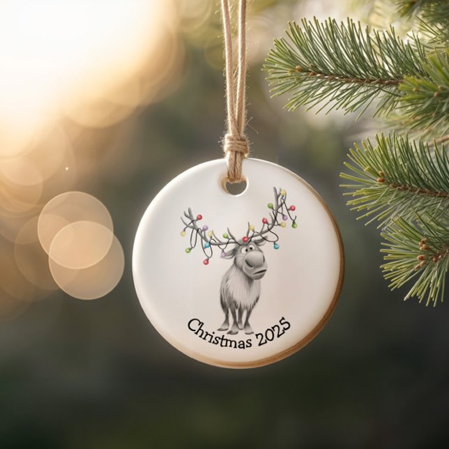 Funny Reindeer Keramik Ornament (Von Creator hochgeladen)