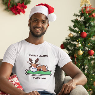 Funny Reindeer Loading Energy T-Shirt