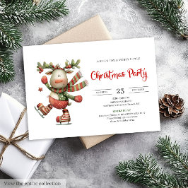 Funny Reindeer minimalist modern party invitation Einladung