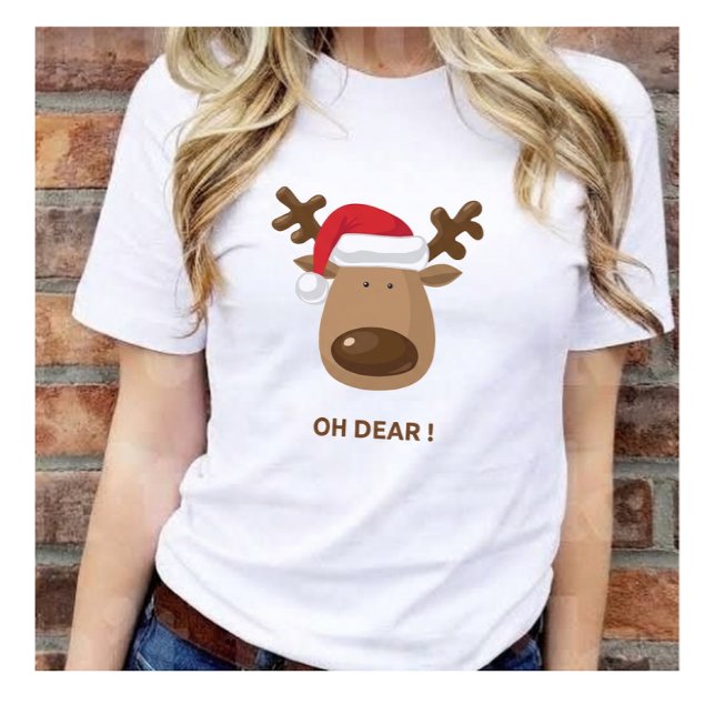Funny Reindeer “Oh Dear!” for Friendsgiving gift Tri-Blend Shirt (Von Creator hochgeladen)