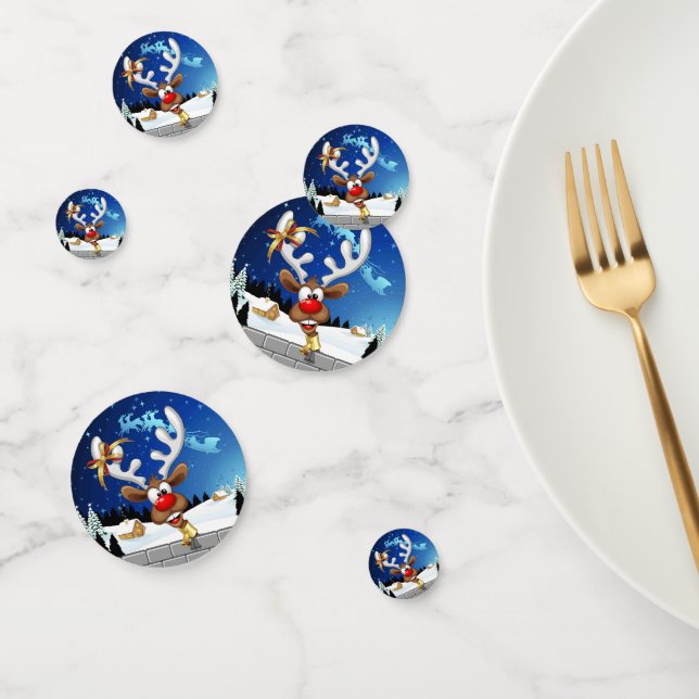 Funny Reindeer Peeking Christmas Meme  Konfetti (Gruppe)