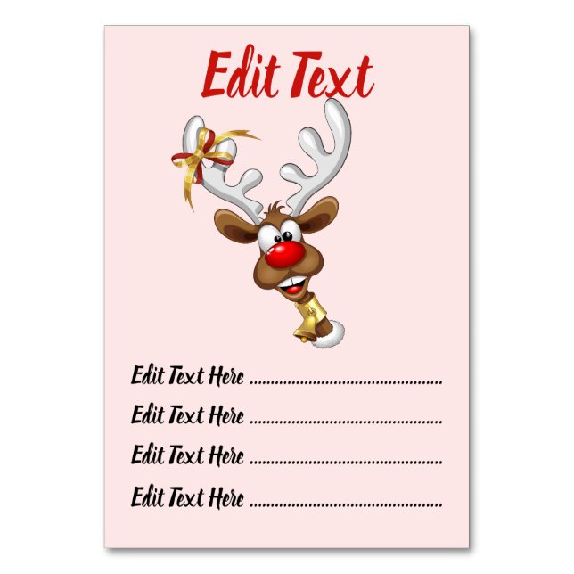 Funny Reindeer Peeking Christmas Meme  Tischnummer (Vorderseite)
