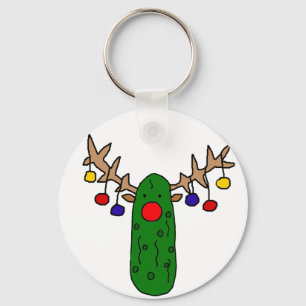 Funny Reindeer Pickle Weihnachtsfest Cartoon Schlüsselanhänger