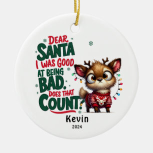 Funny Reindeer Sehr geehrte Weihnachten Schönheit Keramik Ornament