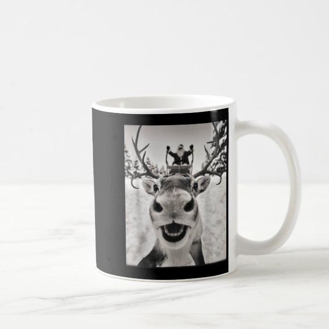 Funny Reindeer Selfie Christmas Santa Funny Kids  Kaffeetasse (Rechts)