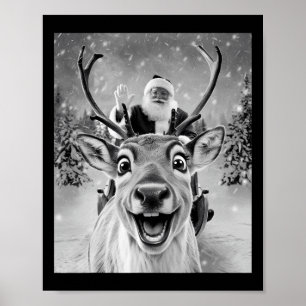 Funny Reindeer Selfie Weihnachtsgeschenke Männer W Poster