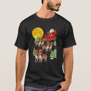Funny Reindeer Sheltie Hunde mit Weihnachten Weihn T-Shirt