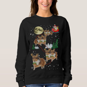 Funny Reindeer Sheltie Xmas Weihnachtshund liebt G Sweatshirt