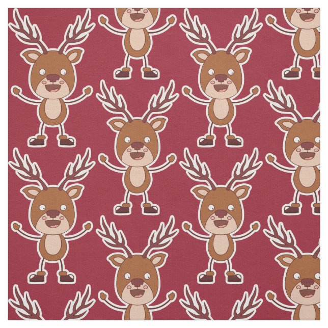Funny Reindeer - Sonderfarbstoff Stoff (Muster)