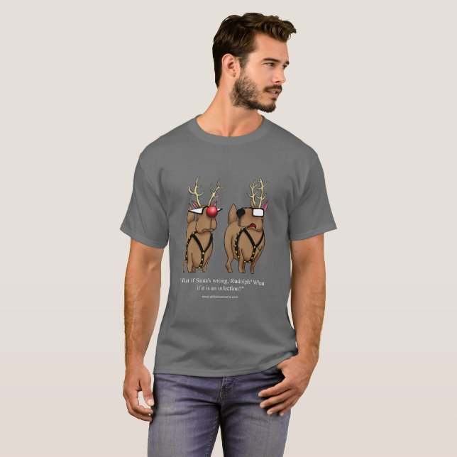 Funny Reindeer Spaß Cartoon Tee Shirt (Vorne ganz)