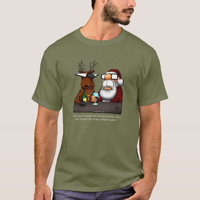 Funny Reindeer Spaß Weihnachtsfest T - Shirt (Vorderseite)