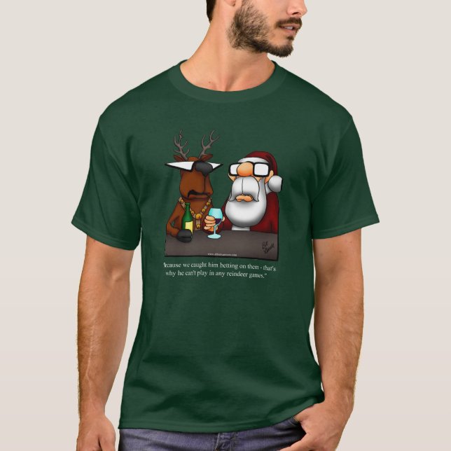 Funny Reindeer Spaß Weihnachtsfest T - Shirt (Vorderseite)
