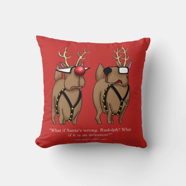 Funny Reindeer Spaß Weihnachtskissengeschenk Kissen (Vorderseite)