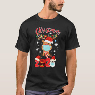 Funny Reindeer Webemaske Tree Light Christm T-Shirt