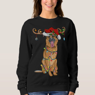 Funny Reindeer Weihnachtsmannmütze German Shepherd Sweatshirt