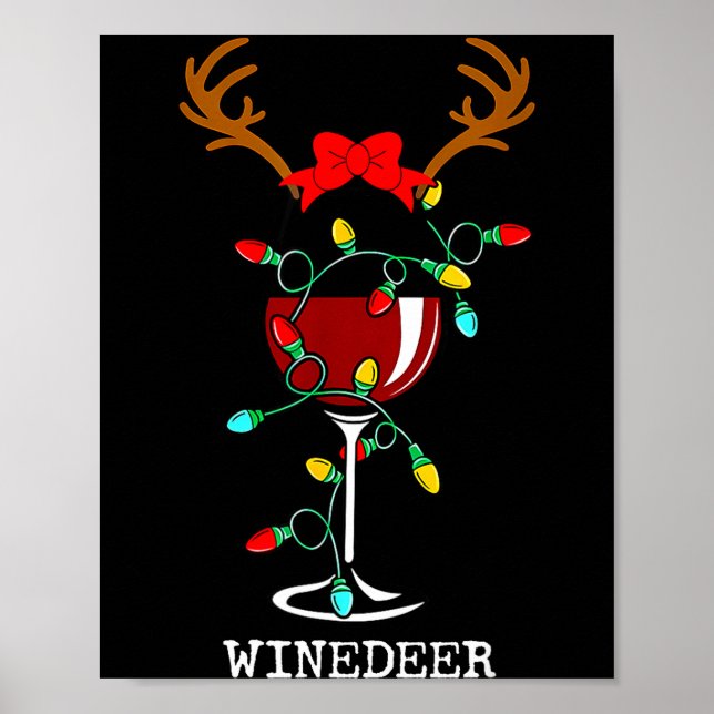 Funny Reindeer Winedeer Reinbeer Matching Couples  Poster (Vorne)
