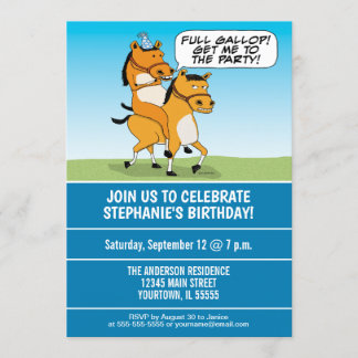 Funny Reitpferd Geburtstagsparty Einladung