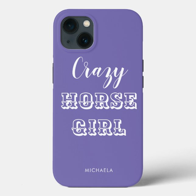 Funny Reittier Lila Crazy Horse Girl Name Case-Mate iPhone Hülle (Rückseite)
