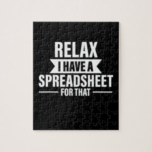 Funny Relax haben Spreadsheets Buchhalter Geschenk Puzzle