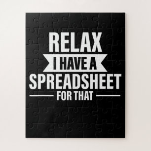 Funny Relax haben Spreadsheets Buchhalter Geschenk Puzzle