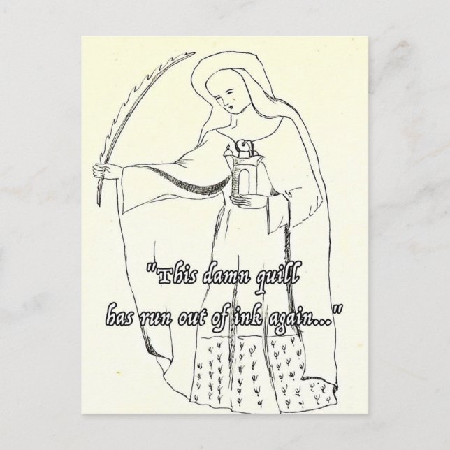 Funny Religious Greetings Card Quill Birthday Fun Postkarte (Vorderseite)