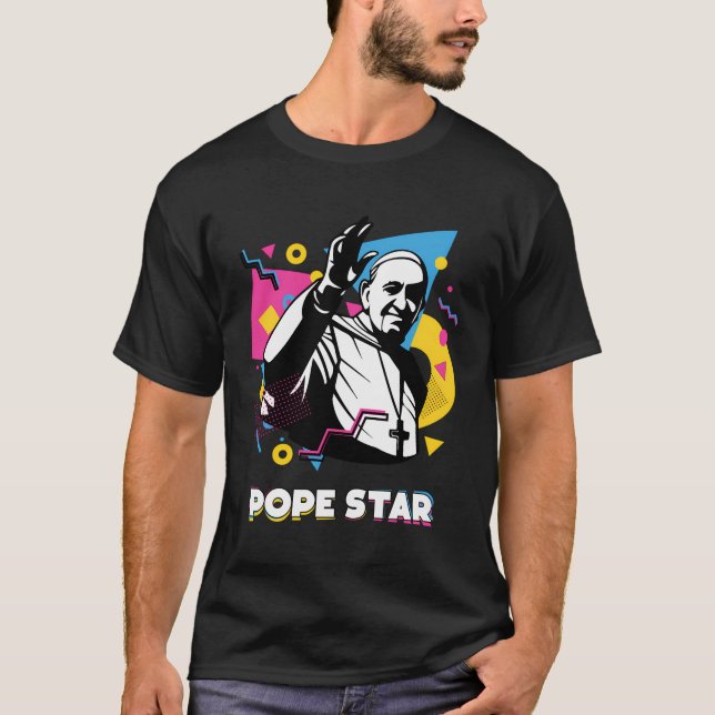 Funny Religious Tshirts For Men - Popestar - Funny (Vorderseite)