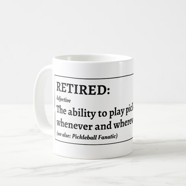 Funny Remüall Pickleball Kaffeetasse (Vorderseite Links)