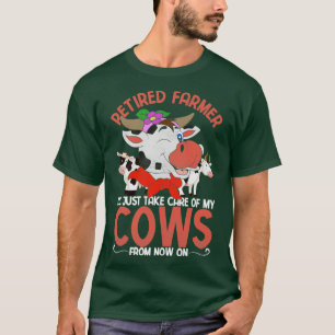 Funny Remüde Bauer Ruhestand Landwirtschaft Tierku T-Shirt