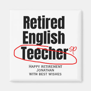 Funny Remüde English Teacher Rechtschreibfehler Magnet