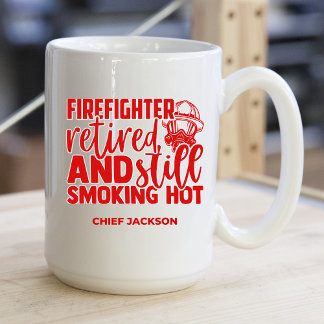 Funny Remüde Feuerwehrmann Rauchen Hot Kaffeetasse
