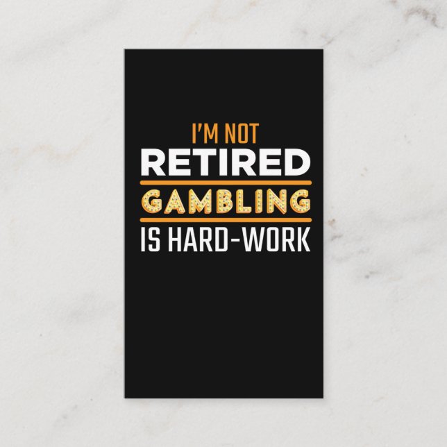 Funny Remüde Gambler Casino Spielautomat Visitenkarte (Vorderseite)