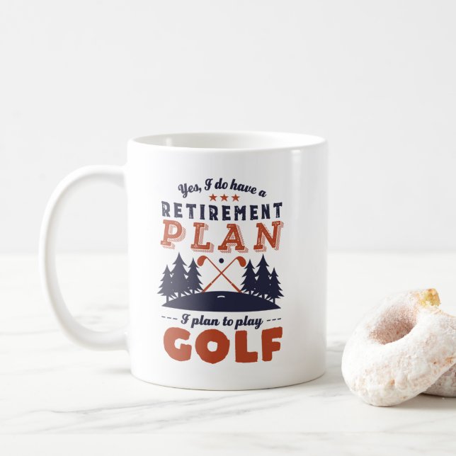 Funny Remüde Golf Player Rentirement Plan Golfspie Kaffeetasse (Mit Donut)