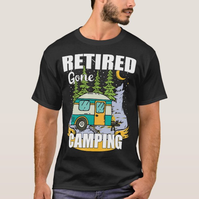 Funny Remüde Gone Camping Genießen Sie Ihre Pensio T-Shirt (Vorderseite)