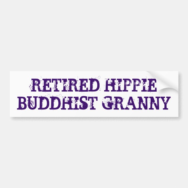 Funny Remüde Hippie Buddhist Granny Autoaufkleber (Vorne)