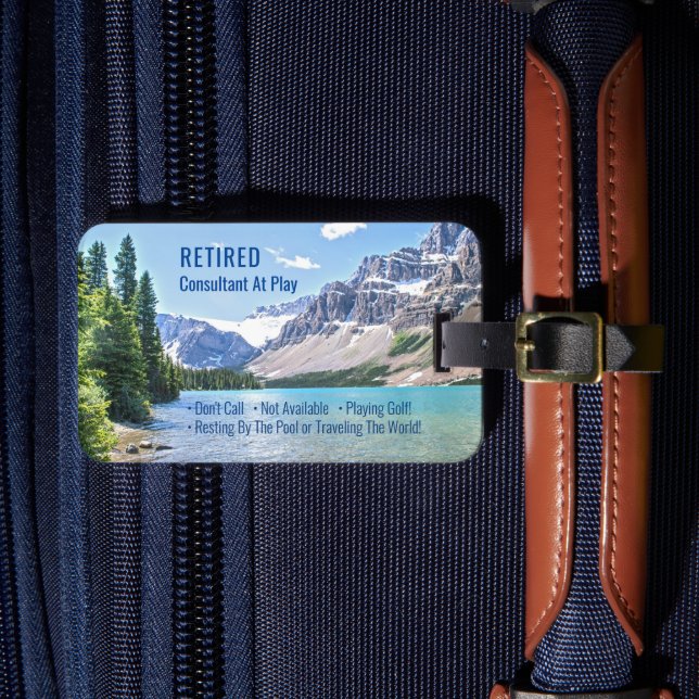 Funny Remüde, Lake Mountains, Profession Gag Gepäckanhänger (Vorderseite Insitu 4)