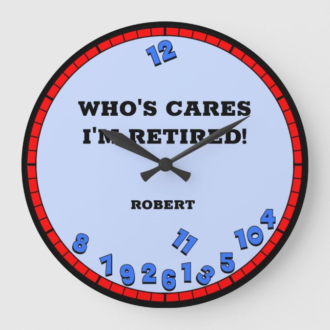 Funny Remüde Novelty Large Clock Große Wanduhr (Vorderseite)