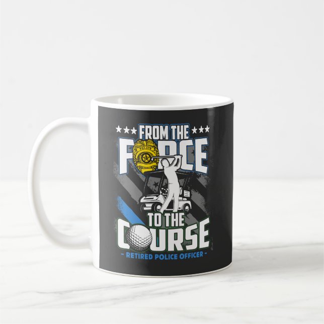 Funny Remüde Police Officer Golf Rentirement Gesch Kaffeetasse (Links)