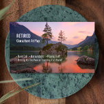 Funny Remüde, Sunset Lake, DIY Professioneller Gag Visitenkarte<br><div class="desc">Bist du bald in Rente oder in Rente? Dieses Sunset Lake and Mountains Design ist eine großartige Gag-Karte, um Freunde und Familie bei Party oder bei der Arbeit zu geben, um ihnen lassen, dass der große Tag gekommen ist. Arbeitet gut für jeden Beruf. Ideal für Innenarchitekten, Berater, Anwälte, Firmenfachleute, Wiederverkäufer,...</div>