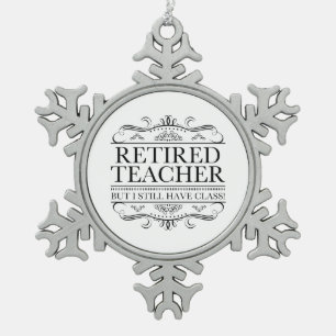Funny Remüde Teacher Schneeflocken Zinn-Ornament
