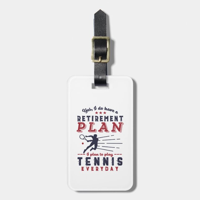 Funny Remüde Tennisspieler Quotenrezept Plan Ruhes Gepäckanhänger (Vorderseite vertikal)