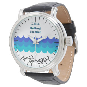 Funny Remüder Lehrer Jumble Numbers Waves Armbanduhr
