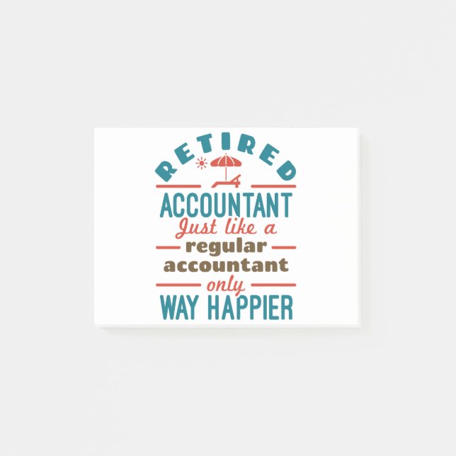 Funny Remütant Accountant Way Happier Post-it Klebezettel (Vorderseite)