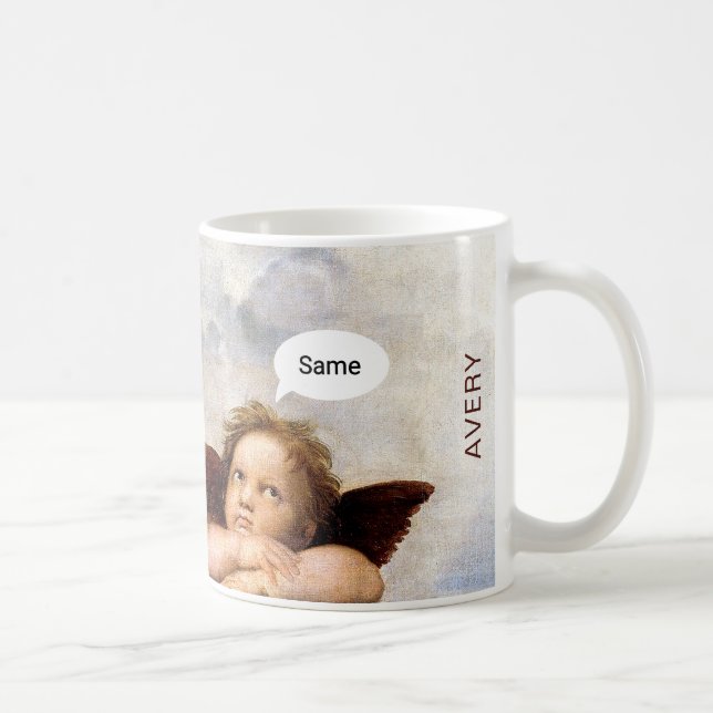 Funny Renaissance Angels Mug – Personalized  Kaffeetasse (Rechts)