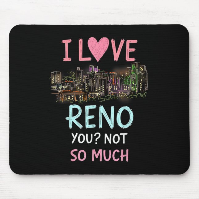 Funny Reno Nevada Night Skyline Vintag Mousepad (Vorne)
