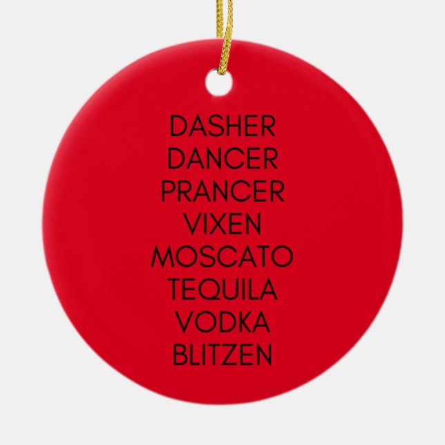 Funny Rentier Drinks Bezeichnungen Ornament (Vorne)